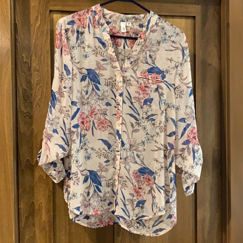 Adorable, KFTK sheer, floral top